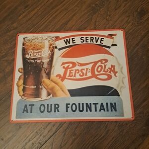 Vintage Pepsi-Cola Metal Sign